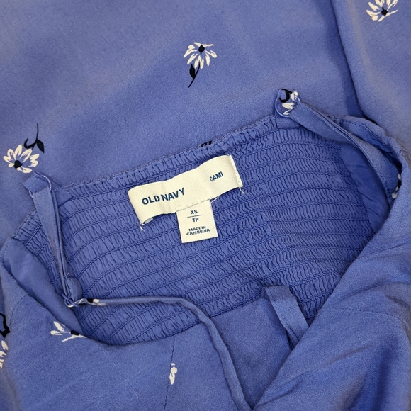 Old Navy Cornflower Blue Floral Cami Dress Tea/Maxi Length Size XS - Picture 7 of 10